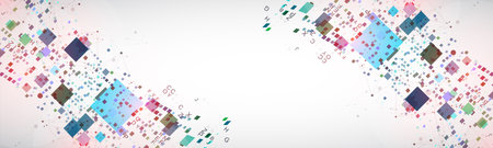 Template for science and technology presentation. Square Plexus  style vector background.