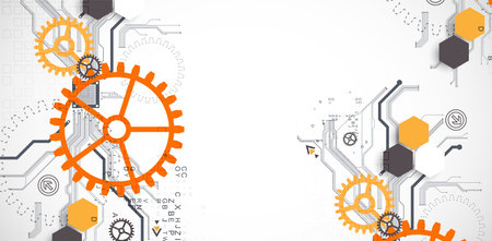 Abstract technology background. Cogwheels ART theme. Vector illustrationのイラスト素材