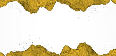 Trendy abstract wireframe background. Modern science or technology art elements. Surface illustration. Vector.のイラスト素材