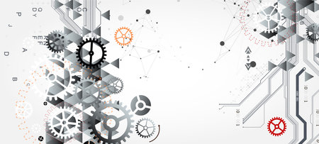 Abstract technology background. Cogwheels ART theme. Vector illustrationのイラスト素材