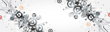 Abstract technology background. Cogwheels ART theme. Vector illustrationのイラスト素材
