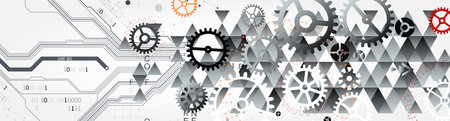 Abstract technology background. Cogwheels ART theme. Vector illustrationのイラスト素材