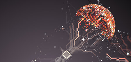 Sphere theme vector illustration. Digital technology background. Vector
