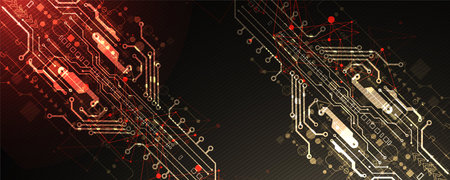 Abstract technology circuit board. Communication concept. Vectorのイラスト素材