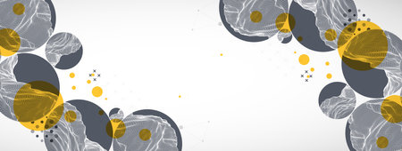 Trendy abstract wireframe background. Modern science or technology art elements. Surface illustration. Vector.のイラスト素材