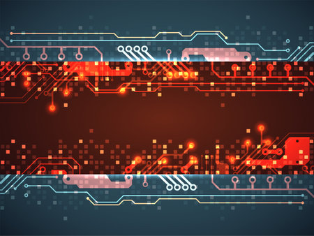 Vector illustration, Hi-tech digital technology and engineering themeのイラスト素材