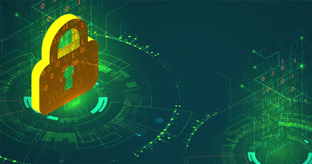 Isometric digital abstract technology background. Vector illustrationのイラスト素材