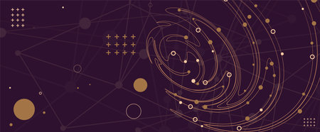 Template for science and technology presentation. Plexus style background. Vectorのイラスト素材