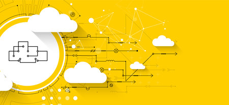Cloud storage technology. Integrated digital web concept background. Vectorのイラスト素材