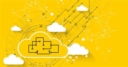 Cloud storage technology. Integrated digital web concept background. Vectorのイラスト素材