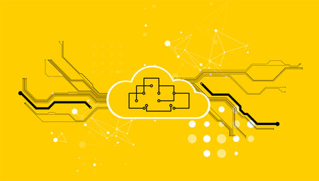 Cloud storage technology. Integrated digital web concept background. Vectorのイラスト素材