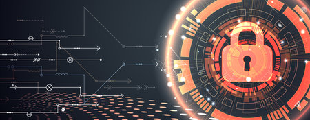 Data security Illustrates cyber data or information privacy idea. Color abstract  internet...