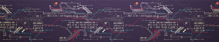 Abstract background on technological and scientific topics. Various techno details with using...