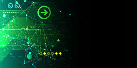 Abstract technology concept. Circuit board, high computer color background. Vector illustrationのイラスト素材