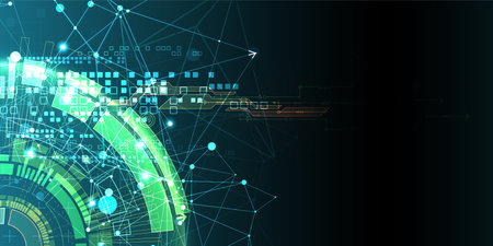 Abstract technology concept. Circuit board, high computer color background. Vector illustrationのイラスト素材