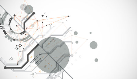 Scientific and technological ART concept. Abstract background with plexus effect. Vectorのイラスト素材