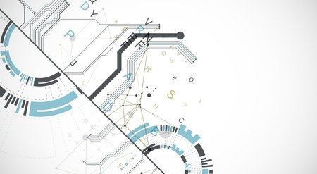 Scientific and technological ART concept. Abstract background with plexus effect. Vectorのイラスト素材