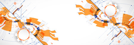 Scientific and technological ART concept. Abstract background with plexus effect. Vectorのイラスト素材