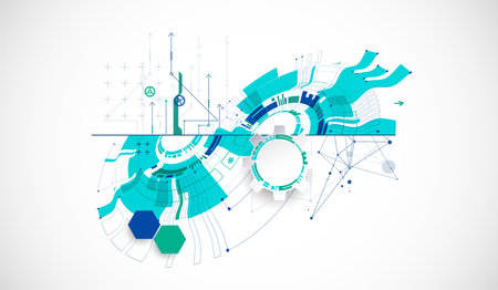 Scientific and technological ART concept. Abstract background with plexus effect. Vectorのイラスト素材