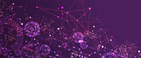 Abstract technology concept. Circuit board, high computer color background. Vector illustration with...