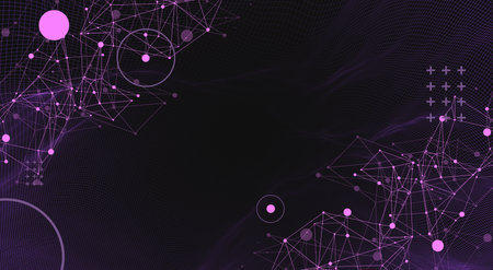 Template for science and technology presentation. Plexus style background. Vectorのイラスト素材