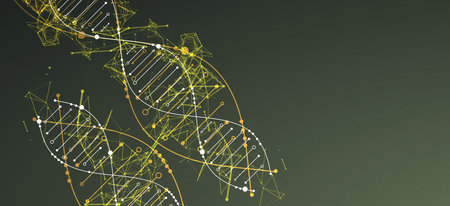 Science template, wallpaper or banner with a DNA molecules. Vector illustration.