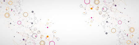 Geometric abstract background with connected line and dots. Futuristic digital background for...