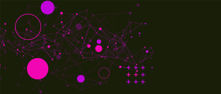 Art Template for science and technology presentation. Plexus style background. Vectorのイラスト素材
