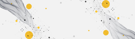 The abstract wave is made in a frame style. Template for science and technology presentation. Vectorのイラスト素材