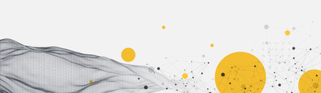 The abstract wave is made in a frame style. Template for science and technology presentation. Vectorのイラスト素材