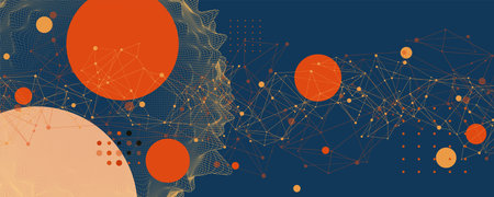 Abstract sphere background with plexus effect. 3D surface. Vectorのイラスト素材