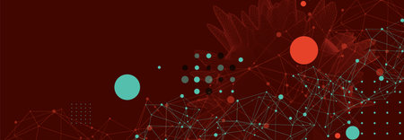 Abstract sphere background with plexus effect. 3D surface. Vectorのイラスト素材