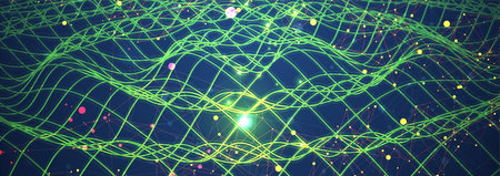 Template for science and technology presentation. Plexus style background. Vector