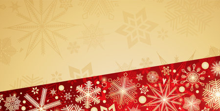 Festive Christmas background design. Different types of snowflakes. Vectorのイラスト素材