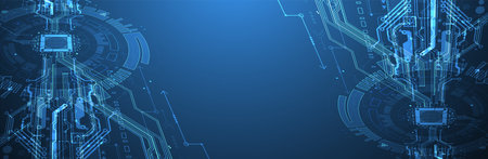 Abstract background on technological and scientific topics. CPU concept. Vector format.のイラスト素材