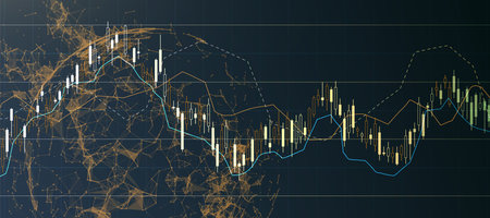 Financial trade concept. Stock market and exchange. Candle stick graph chart. Vectorのイラスト素材