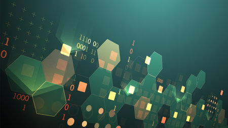 Geometric abstract background with hexagons. Science and technology. Vector illustrationのイラスト素材