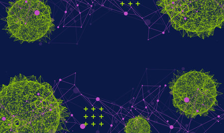 Abstract sphere background with plexus effect. 3D surface. Hand drawn vector.のイラスト素材