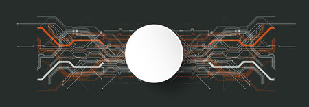 CPU concept. Circuit board. Technology background. Hand drawn vector.のイラスト素材