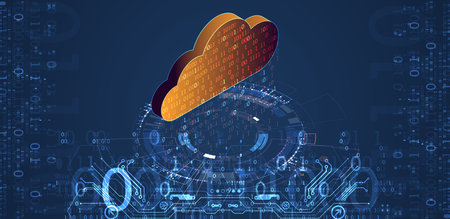 Cloud computing concept.Abstract connection technology background. Hand drawn vector.