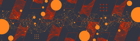 Modern science or technology elements. Trendy abstract background. Cyberspace surface illustration....