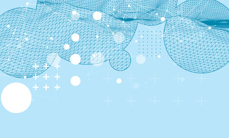Modern science or technology elements. Trendy abstract background. Cyberspace surface illustration. Hand drawn vector.のイラスト素材