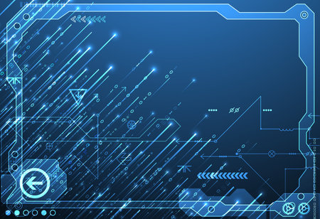Abstract data gradient color background. Hand drawn digital technology concept. Vectorのイラスト素材