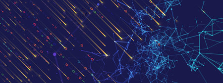 Technology background. Big data concept. Binary computer code. Hand drawn vector illustration.