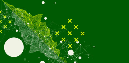 Abstract wireframe mountain background. Modern science or technology art elements. Surface illustration. Hand drawn vector.のイラスト素材