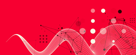 Modern science or technology art background. Hand drawn Vector wireframe tentacle.のイラスト素材