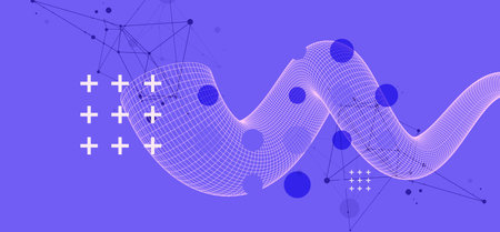 Modern science or technology art background. Hand drawn Vector wireframe tentacle.