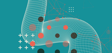 Modern science or technology art background. Hand drawn Vector wireframe tentacle.のイラスト素材