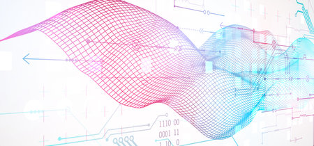 Wireframe Big Data concept. Abstract digital futuristic vector illustration on technology...