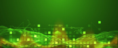 Wireframe Big Data concept. Abstract digital futuristic vector illustration on technology background. Data mining and management concept. Hand drawn art.のイラスト素材